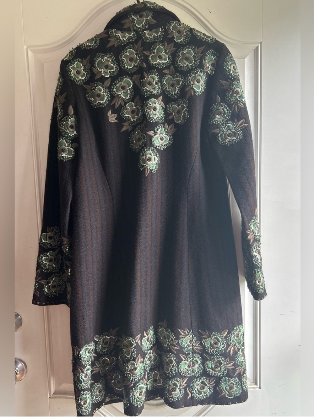 Vintage Johnny Was Biya Wool Blend Coat Pinstripe Beaded
Floral Trench Jacket M